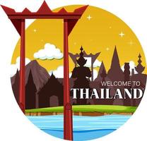 attraction géante de la thaïlande et icône du paysage vecteur