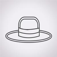 Symbole de symbole icône chapeau vecteur