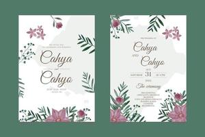 enregistrer la couronne de cadre floral aquarelle date avec résumé de fond de bouquet vecteur