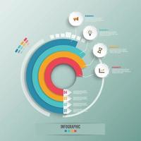 infographie d'entreprise cercle illustration vectorielle de style origami. peut être utilisé pour la mise en page du flux de travail, la bannière, le diagramme, les options de nombre, l'étape 4 options, la conception Web. vecteur