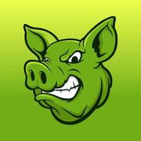 conception de vecteur illustration cochon vert