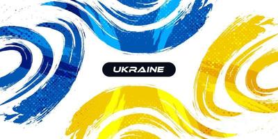 fond d'ukraine avec style de pinceau et effet de demi-teintes. drapeau ukrainien avec concept grunge et pinceau vecteur