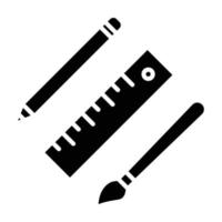 icône de glyphe de fournitures scolaires vecteur