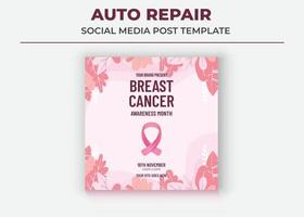 médias sociaux du groupe de soutien, modèle de médias sociaux du groupe de soutien au cancer, mois de sensibilisation au cancer du sein vecteur