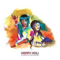 célébration de holi pour fond de carte colorée festival indien vecteur