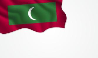 maldives drapeau agitant illustration avec copie espace sur fond isolé vecteur