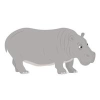 hippopotame gris en style cartoon pour illustration pour enfants vecteur