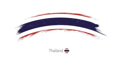 drapeau de la thaïlande en coup de pinceau grunge arrondi. vecteur