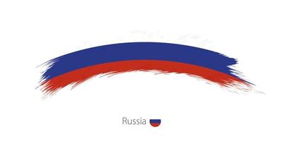 drapeau de la russie en coup de pinceau grunge arrondi. vecteur