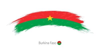 drapeau du burkina faso en coup de pinceau grunge arrondi. vecteur