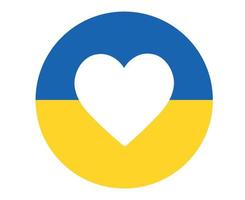 Drapeau de l'ukraine emblème national de l'europe avec conception de vecteur abstrait symbole coeur