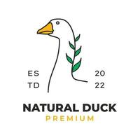 logo de canard naturel simple et sain vecteur