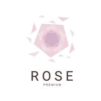 logo géométrique fleur rose de couleur douce vecteur