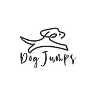 conception de vecteur de style de conception de ligne de saut de logo de chien