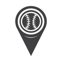 Icône de pointeur de carte de baseball vecteur