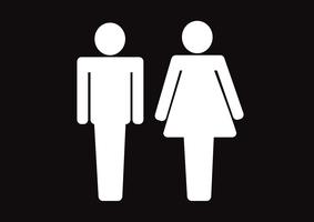 Pictogramme homme femme signe icône, signe de toilettes ou icône de toilettes