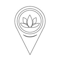 Icône de pointeur de carte Lotus vecteur