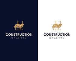 bâtiment logo illustration conception graphique vectorielle dans le style d'art en ligne. bon pour la marque, la publicité, l'immobilier, la construction, la maison, la maison vecteur