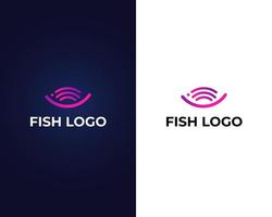 logo de ligne de poisson cool, vecteur de modèle de logo de poisson simple et cool