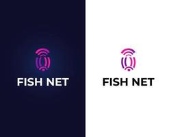 illustration de l'icône vectorielle du logo des variations de poisson wifi vecteur