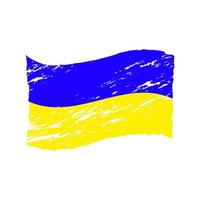 drapeau minable de l'ukraine. toile d'état bleu jaune battue et rayée comme symbole de guerre pour l'indépendance des vecteurs vecteur