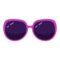 lunettes de soleil dans des cadres roses avec modèle de lunettes noires. lentilles violettes élégantes avec protection design tendance yeux cool formes vectorielles optiques et créatives vecteur
