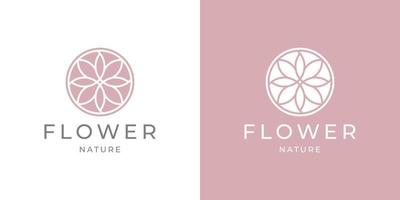 vecteur de conception de logo féminin fleur de lotus de luxe pour salon bijoux spa et massage