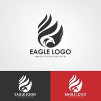 logo abstrak eagle terbang, logo ruang negatif kepala elang terbang vecteur