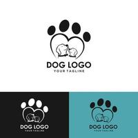 inspiration de conception de logo chat et chien dans la patte vecteur