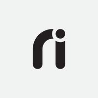 modèle de logo de conception monogramme ri. vecteur