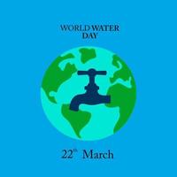 sur fond bleu, journée mondiale de l'eau, image vectorielle, carte de voeux vecteur