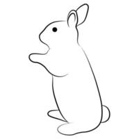 dessin au trait de lapin de pâques. vecteur