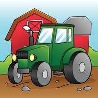 illustration de véhicule coloré de dessin animé de tracteur vecteur