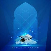 concept d'illustration vectorielle de carte de voeux ramadan kareem islamique de la religion arabe, sourate du coran. fête du ramadan.