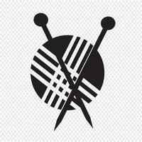 signe de symbole icône de tricot vecteur