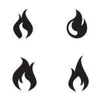 flammes de feu, définir des icônes vectorielles vecteur