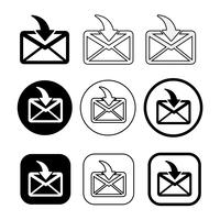 ensemble de symbole simple icône mail icône mail vecteur