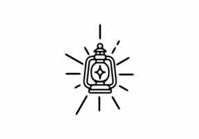 illustration de dessin au trait noir de lanterne allumée vecteur