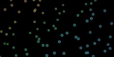 modèle vectoriel bleu foncé et jaune avec des éléments de coronavirus.