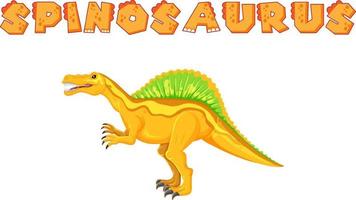 conception de carte de mots pour spinosaurus vecteur