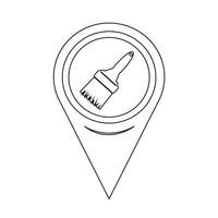 Map Pointer Paintbrush Icône vecteur