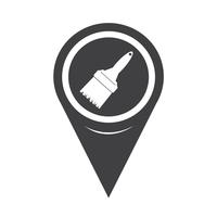 Map Pointer Paintbrush Icône vecteur