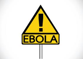 Un point d&#39;exclamation sur la route met en garde sur le concept de virus Ebola vecteur