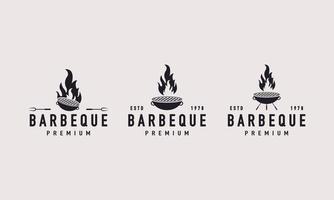 étiquette rétro vintage insigne emblème barbecue charbon de bois hipster logo inspiration vecteur