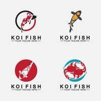 modèle de vecteur de conception de logo de poisson koi