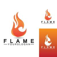 modèle de conception de feu flamme logo icône vector