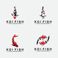 modèle de vecteur de conception de logo de poisson koi