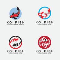 modèle de vecteur de conception de logo de poisson koi