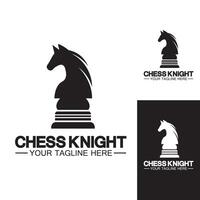 modèle vectoriel de conception de logo de silhouette de cheval de chevalier d'échecs noir