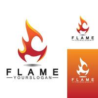 modèle de conception de feu flamme logo icône vector